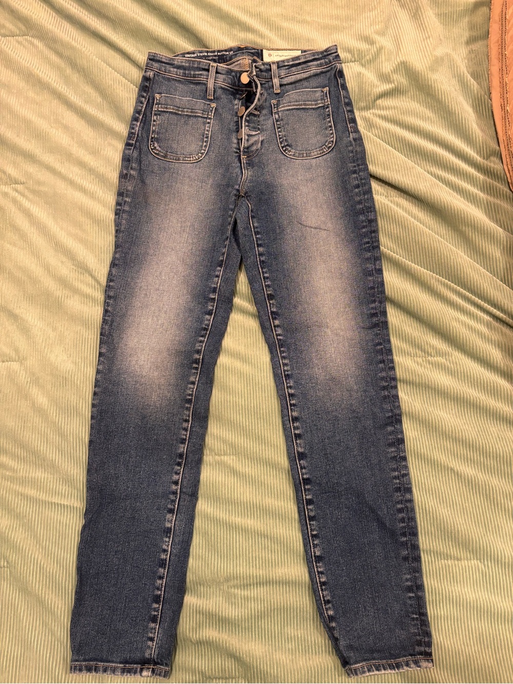 AG Adriano Goldschmied for Anthropologie Stevie High-Rise Women's Blue Jeans